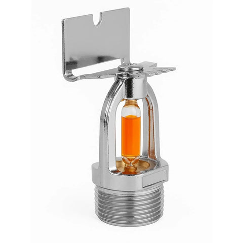 6 Pack Fire Sprinkler Heads 1/2 Inch Pipe Thread Copper Alloy Automatic Sprayer 135F Quick Response with glass bulb and valve.