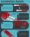Installation details of Top Shelf 10 Piece Battery Cable Connectors Rated For 600 Volts And 50 Amps Heavy Duty Quick Release.