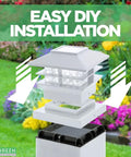 Easy DIY installation demonstration of eight pack solar powered LED post cap lights with two tier twelve lumen bright white finish.
