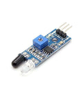 Close-up of Two Pack Infrared Obstacle Avoidance Sensor Module with transmitting and receiving tubes for Arduino projects