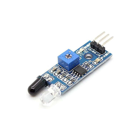 Close-up of Two Pack Infrared Obstacle Avoidance Sensor Module with transmitting and receiving tubes for Arduino projects