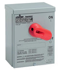 Beefy Type 3R Metal Enclosure For 60 Amp Motor Controllers, NEMA 3R Steel, Gray Finish, Front View with Padlock Provision