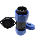 Tough As Nails 2 Pin Waterproof Screw Crimp Connector Featuring Gold Plated Copper Contacts And IP68 Sealing for heavy duty use.