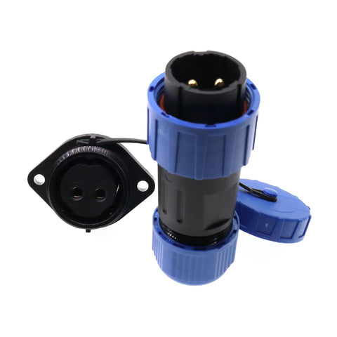 Tough As Nails 2 Pin Waterproof Screw Crimp Connector Featuring Gold Plated Copper Contacts And IP68 Sealing for heavy duty use.