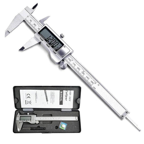 Stainless Steel Digital Caliper With Large LCD Screen For Precise 0 To 150mm Measurements 6 Inch Electronic Micrometer shown with case