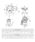 4 Inch Dividing Head With Three Jaw Chuck And Tailstock Built Tough Precision Semi Universal Rotary Table For Milling Machines technical diagram showing dimensions and specifications.