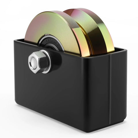 4 Inch Sliding Gate Rollers Wheel 2 Pack With V Groove And Welded Bracket, Heavy Duty Solid Double Bearing Gates Wheel Set