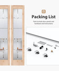 Bi-Fold Doors For 36 By 80 Opening With Tempered Frosted Glass Cross Panels, Concealed Hardware Kit, Wood French Barn Style