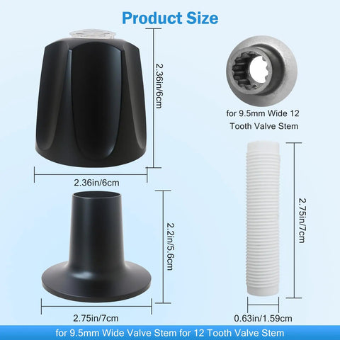 Ultimate Shower Knob Replacement Kit Perfect Fit For Price Pfister Verve Tub Faucet W 12 Tooth 95mm Stem Upgrade Your Bathroom Hardware Now black matte zinc alloy shower knob set with 12-tooth 9.5mm stem