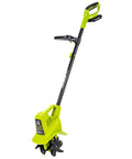 20V Cordless Garden Tiller Cultivator With 7.5 Inch Tilling Head, 2Ah Battery And Fast Charger Included, Green, lightweight yard tool shown