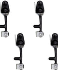 4 pack of 6 Inch Heavy Duty Rubber Hood Catch With Bumper Includes Brackets And Pin Ideal For Securing Boxes Hoods In Harsh Environments