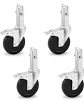 Five Inch Scaffolding Wheels, Scaffold Caster Set Of Four with dual brakes and heavy duty rubber tires for smooth job site hauls.