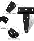 Beefy Heavy Duty Metal Door Hinges Set Ten Pack 3/4/6 Inch Gate Strap Hinges Rustproof T Shape 270 Degree Rotation