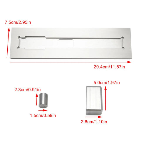 Heavy Duty Aluminum Welding Jig Set Fits PM63 Receiver Tubes with precise dimensions for accurate fabrication and alignment.