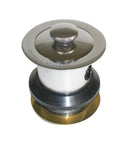 Lift And Turn Drain Stopper Assembly in polished chrome, USA made, shown in close-up view for quick bathroom fixes