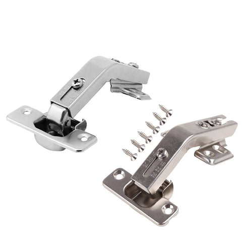 135 Degree Corner Folded Cabinet Door Hinge For Kitchen And Bathroom Cabinets Nickel Plated Iron Silver Finish Two Hole Base 1mm Thick Easy Install