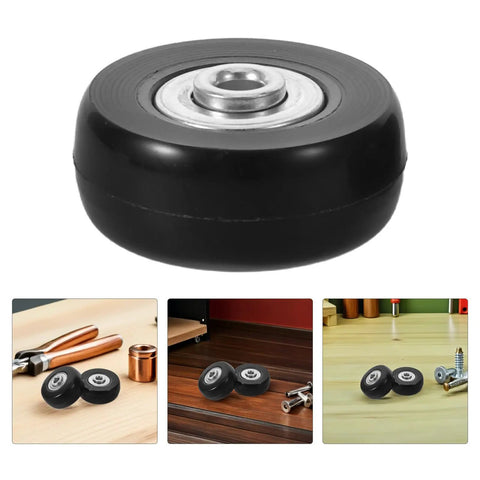 Premium Suitcase Wheels Repair Kit Full Sets With Precision Roller Bearings For Super Easy DIY Fixes And Durable Rubber Metal Build Ensuring Smooth Silent Rolls On All Trolleys And Luggage Bags Enjoy Zero Hassles On The Road For Every Trip. black luggage wheel with bearing, rubber metal build
