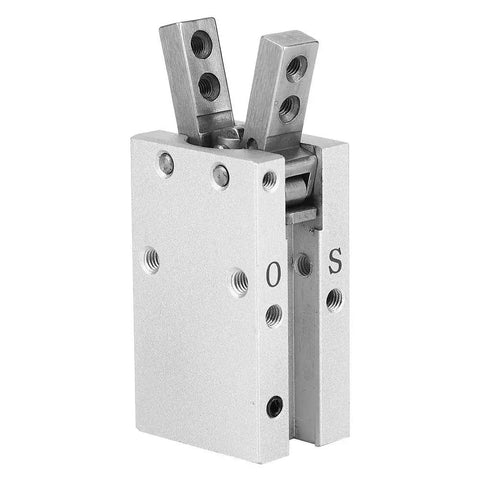 Parallel Style Pneumatic Gripper Finger Cylinder For Industrial Automation MHC2-10D 16D, aluminum, front view