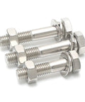 M6 Semi-Threaded Hex Bolts And Nut Kit In 304 Stainless Steel For Indoor Outdoor Use Partial Thread Screws Fastener Set Heavy Duty For Quick Adjustments And Reliable Fixture Upgrades, 3 bolts