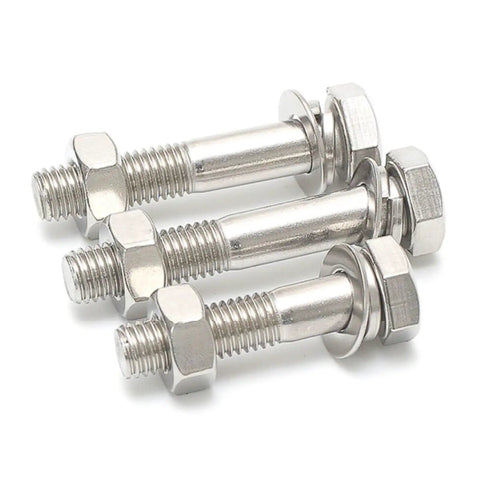 M6 Semi Threaded Hex Bolts And Nut Kit In 304 Stainless Steel All In One Fastener Set With Washers For Indoor And Outdoor Use Pro Grade Hardware For DIY Projects, three bolts