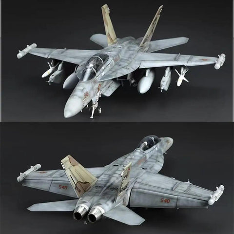 EA 18G Growler Electronic Attack Aircraft Model Kit In One Forty Eight Scale with detailed view of exterior and wings