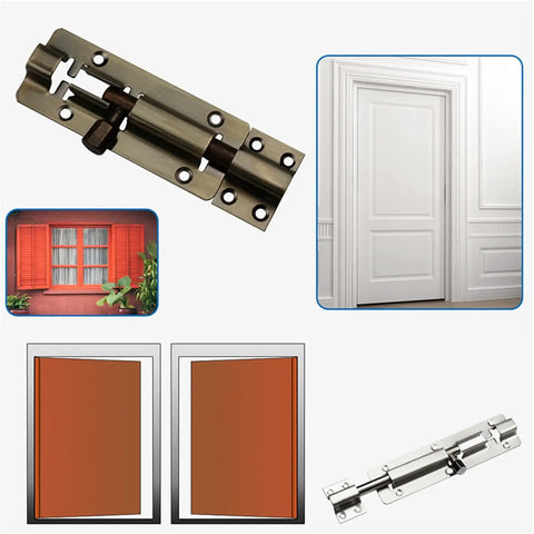 No Fuss Stainless Steel Sliding Bolt Door Latch With Smooth Self Closing Design bold multicolor coating for secure doors and gates.