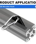 8 Pack 2020 Extrusion Sliding Hook For 20 Series T Slot V Slot Aluminum Extrusion Hardware Accessories Black Mounting Hook on Aluminum