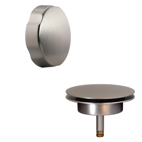Dead Simple 27 Inch Cable Drive Bath Drain Trim Kit With Rotary Overflow Knob And Pop Up Stopper Satin Nickel Finish components