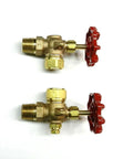 Sight Glass Water Gauge Valve Set For 5/8 Inch Diameter Steamaster Boilers with brass and aluminum components, side view