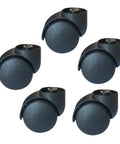Caster Wheels, Plastic Replacement Caster Wheels set of five 50mm diameter durable plastic wheels for office chairs.