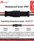 Image of 2 Pin Deutsch Connector Kit For Cars And Projects, Waterproof IP67 DT04-2P DT06-2S Pigtail Harness, showing dimensions and specs.