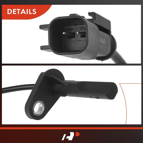 Heavy Duty Rear ABS Wheel Speed Sensor Pair Compatible With Ram 2500 3500 Crew Cab Pickup view of connector and sensor detail.