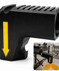 No Sweat Snap On Table Saw Dust Collector Adapter With Dual Hook Bucket Mount Industrial PETG Build showing details and size for easy installation.