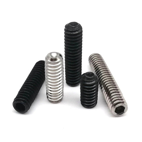 10 Pack UNC 1/4-20 Set Screws, 304 Stainless Steel Black Oxide Hex Socket Cup Point Grub Bolts, Coarse Thread, heavy duty.