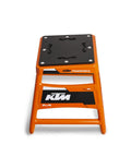 Matrix A2M Mini Bike Stand for 50 65 85 Models with aluminum construction, non-slip pad, wedge top, orange finish