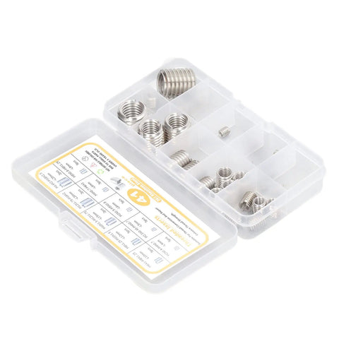 41 Piece Stainless Steel Thread Repair Insert Kit M2 To M14 With Storage Box Workhorse Set Of Thread Inserts for aluminum and light materials
