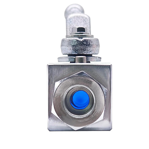 Front view of High Pressure Hydraulic Ball Valve 3/8 NPT Female Threaded Shut Off, 7250 PSI Rated, 500 Bar, Carbon Steel