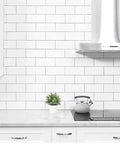 Kitchen with Thicker Peel And Stick Subway Tile Backsplash For Kitchen And Bathroom White, 2mm To 2.5mm Thick, 3x Stronger Adhesive.
