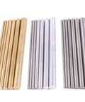 DIY Metal Rod Set 21 Pcs Brass, Stainless Steel, Aluminum Lathe Bar Stock, Round Rods 2mm to 8mm Diameters, 100mm Length