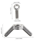 Stainless Steel Flange Butterfly Wing Bolts Kit M6x20mm With Locking Hole For Secure Furniture And Machinery Connections