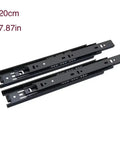 Heavy Duty Full Extension Bottom Mount Drawer Slides Pair, 20cm black steel slides for smooth cabinet hardware installation.