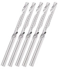 5pc tungsten steel straight shank end mills, single flute, 3.175x3.175x25x50mm, for wood carving.
