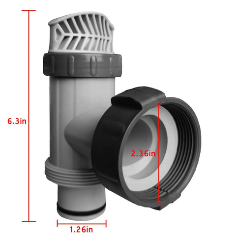 Pool Plunger Valve Assembly Replacement For Above Ground Pool Pumps 10747 25010 25080RP Gray Set Of 4 Inlet Outlet