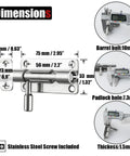 Dimensions of Heavy Duty 4 Inch Barrel Bolt Lock In 304 Stainless Steel For Doors Cabinets And Gates With Padlock Hole