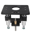 Premium Aluminum Router Lift System Delivering Butter Smooth Height Tweaks For Flawless Tenoning And Grooving Builds Solid Black Finish, top view.