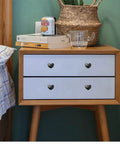 Nightstand with Heart Shaped Ceramic Cabinet Knob Set 15 Pieces Dope Glossy Finish With 3 Screw Lengths in white drawers