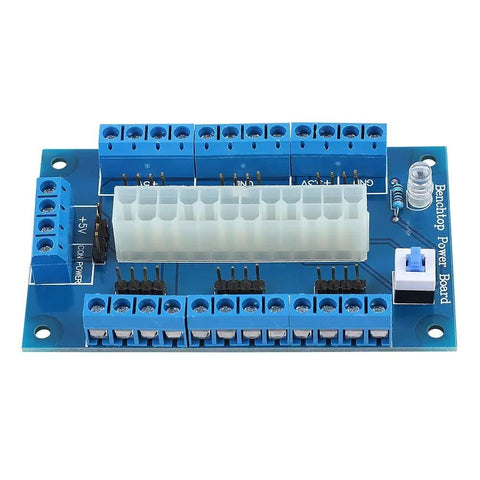 ATX Power Supply Bench Board 24 Pin 20 Pin 24Pin Adapter with lock switch and terminal block for PC builds and DIY testing