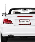 Rose Pattern License Plate Frames 2 Pack Aluminum Car Plate Covers With Coasters And Screws Dope Gift for Cars shown on convertible.