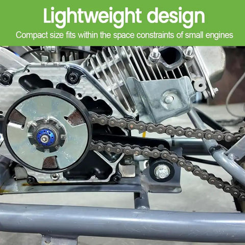Rock The Ride With This Sweet Bike Chain Tensioner Kit That Slams Perfect Shifts On Mini Bikes With High Strength Build and Smooth Roller Adjustments. Lightweight metal chain tensioner on mini bike engine and drive chain.