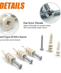 Plastic Drywall Anchors And Screws Kit 140 Pieces For Self Drilling Hollow Walls Includes 70 Anchors In 13x42mm And 70 Screws In 15x33mm No Drill Needed Durable Nylon Construction Quality